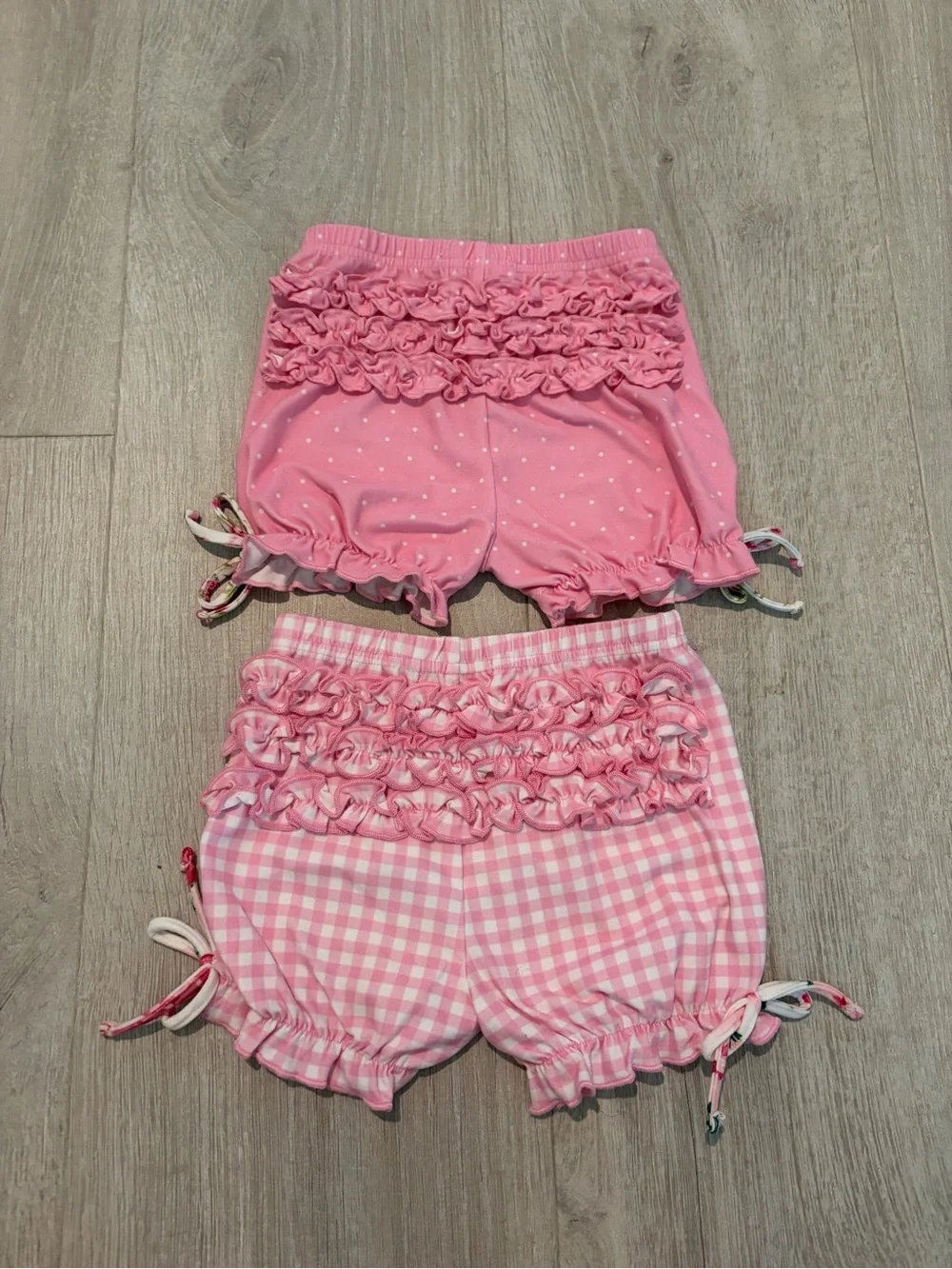 Sweet Honey Pink Ruffle Hem Pull-On Shorts - 2-Pack
